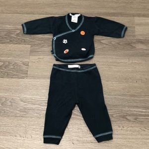 Baby Steps Newborn Two Piece pant and top set - size newborn
